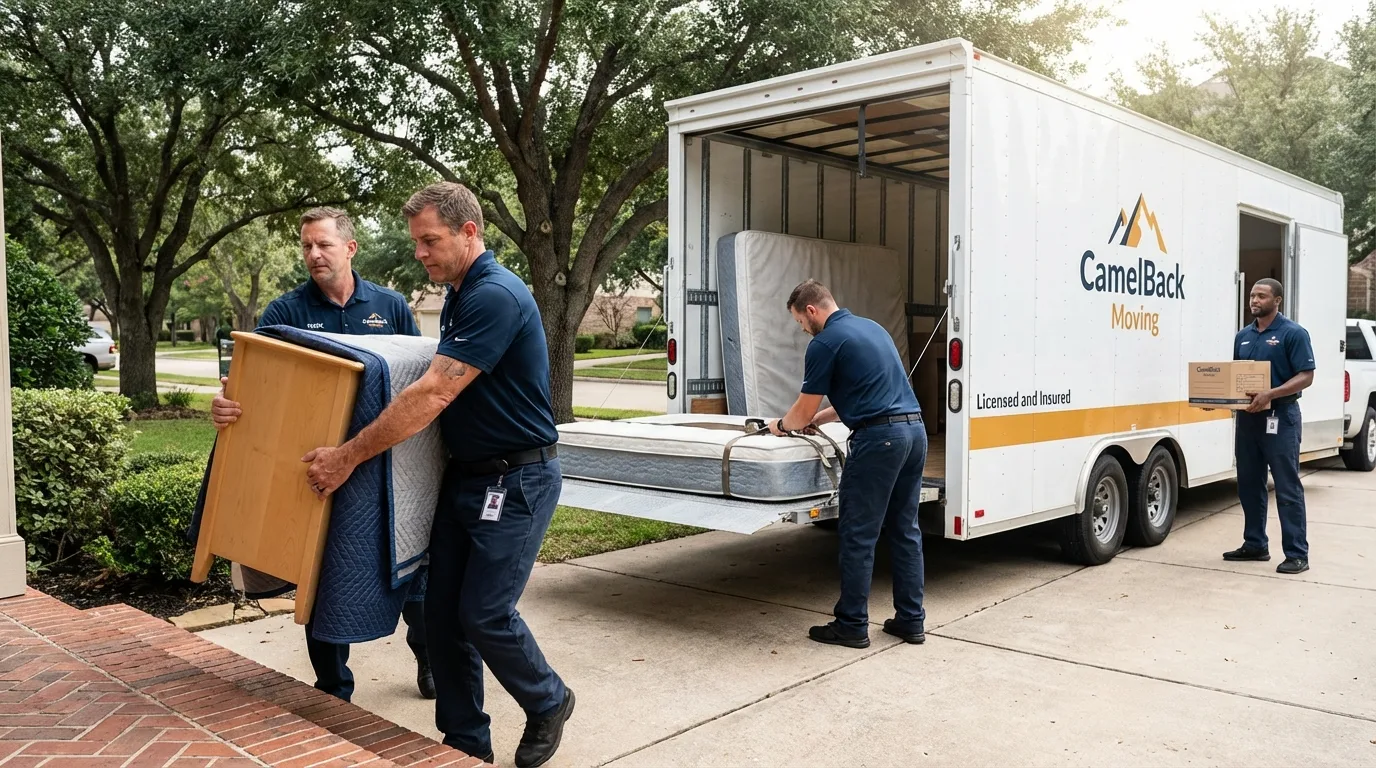 Crew loading residential truck for cross-state move from Briarcliff Manor, NY
